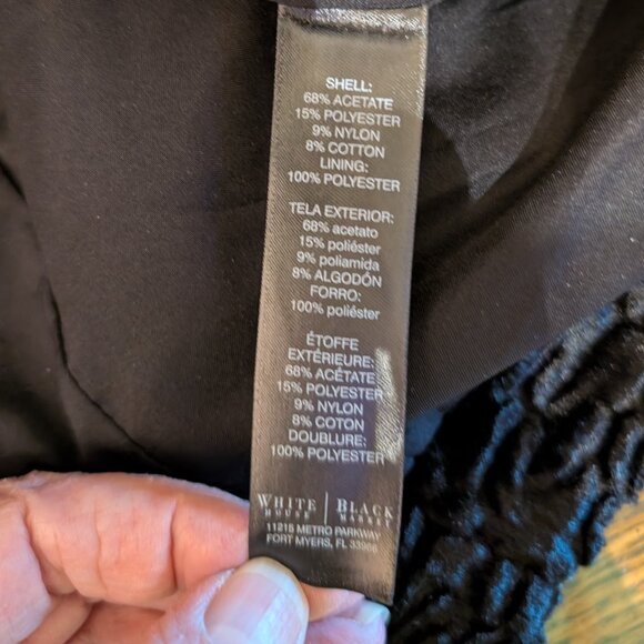 WHBM Black Textured Long Coat Size XS - Picture 13 of 14